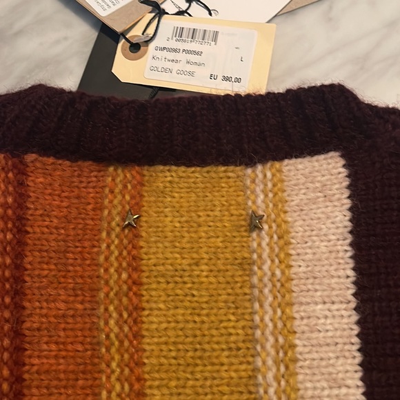 NWT Golden Goose Color Blocked Frayed Jumper Sweater Mixed Alpaca Wool - Picture 5 of 16